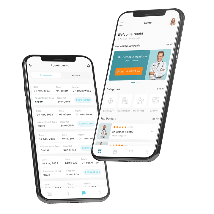 Medical billing application screens on mobile phones